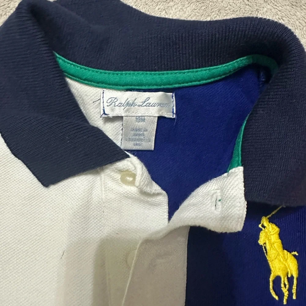Ralph Lauren Green and White baby bodysuit